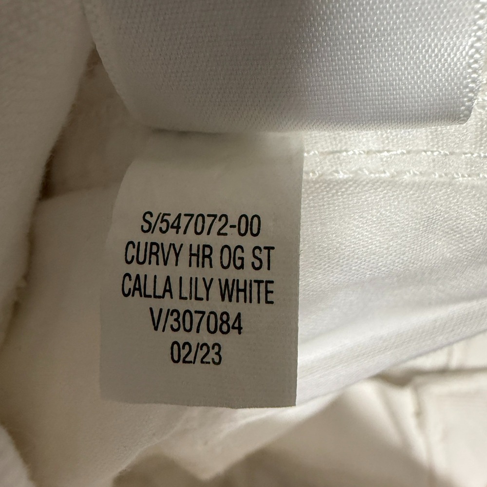 Old Navy Curvy OG Straight Jeans Womens Sz 2 White High Rise Raw Hem Y2K Coastal - Picture 11 of 11